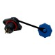 SD13 Female Waterproof Panel Mount Connector 3p - 2 Mounting Holes