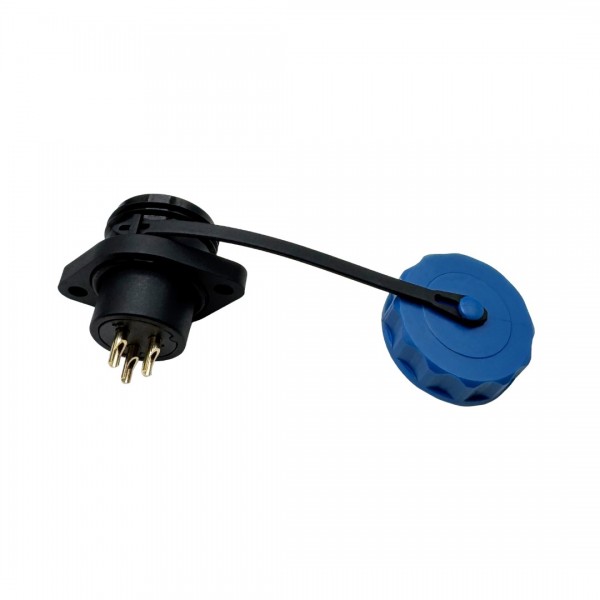 SD16 Female Waterproof Panel Mount Connector 3p - 2 Mounting Holes