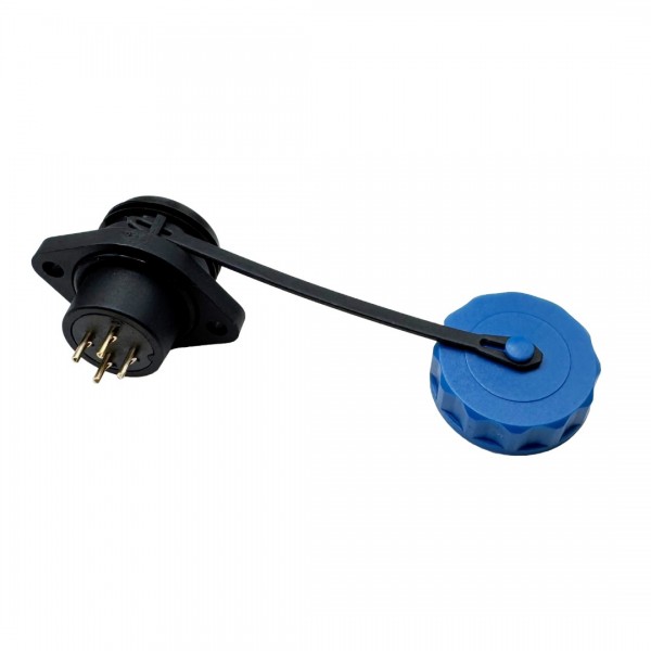 SD16 Female Waterproof Panel Mount Connector 4p - 2 Mounting Holes