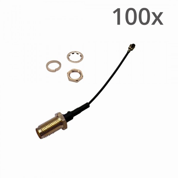 SMA Female naar IPEX-uFL Female Kabel - 5cm - 100 stuks