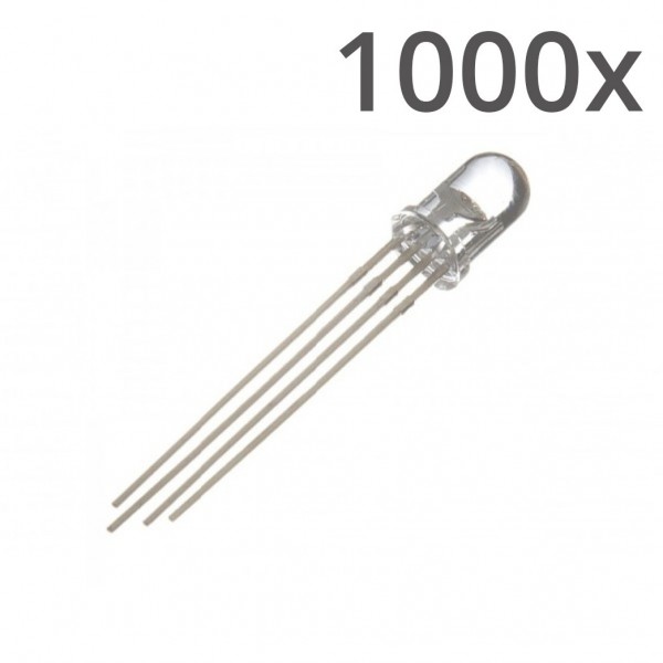Tuozhan RGB LED - 5mm Clear - Common Cathode - 1000 pieces
