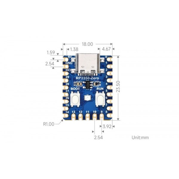 Waveshare RP2350-Zero Mini Development Board