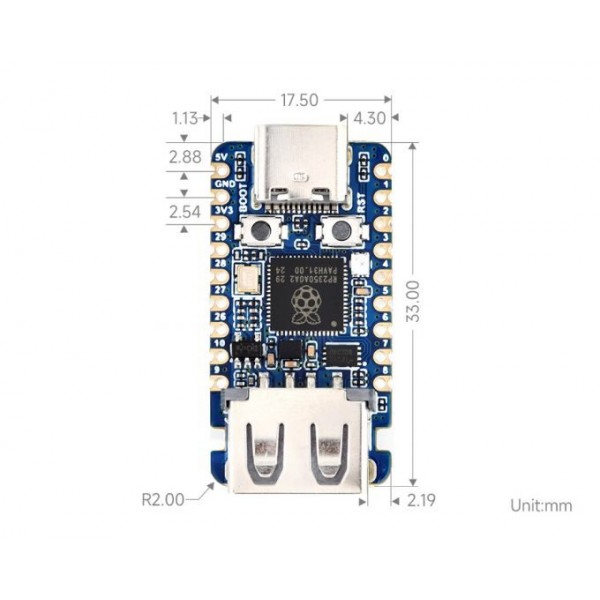 Waveshare RP2350A USB Mini Development Board