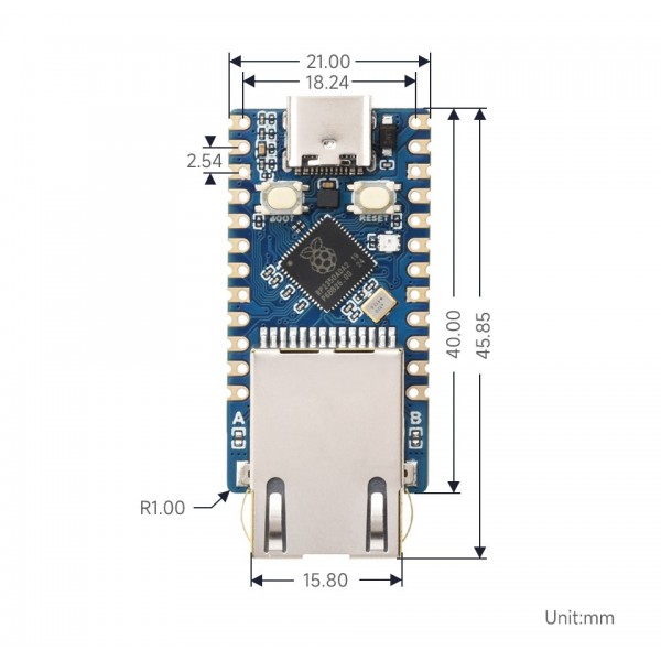 Waveshare RP2350-ETH Mini Development Board