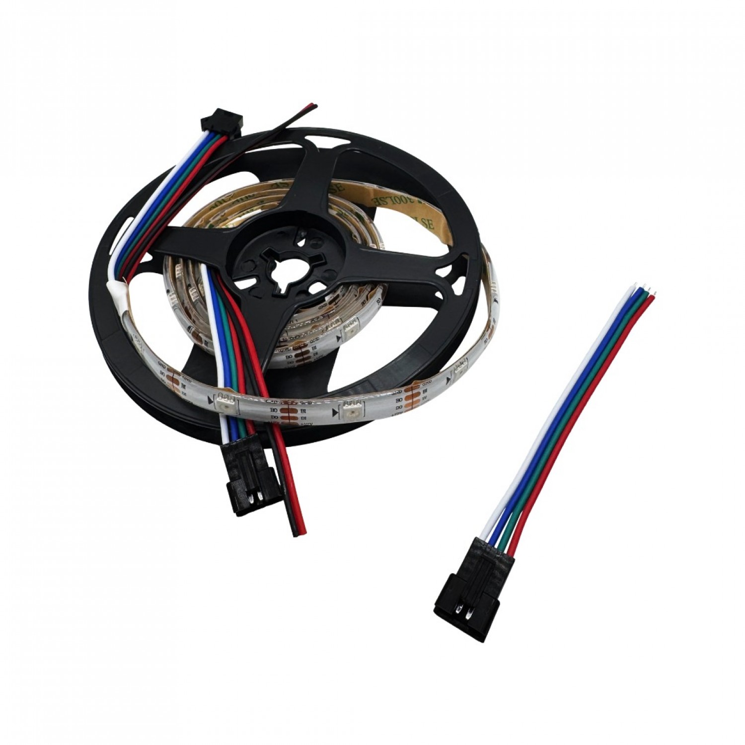 WorldSemi WS2815B Digitale 5050 RGB LED Strip - IP65 - Wit - 30 LEDs 1m ...
