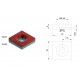 XMP Neodymium Magnet 15x15x4mm - with 4.5mm Countersunk Mounting Holes - N35