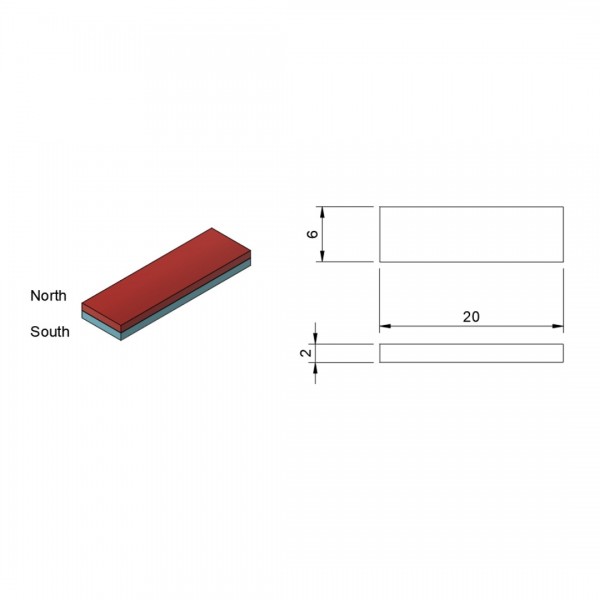 XMP Neodymium Magnet 20x6x2mm - N35