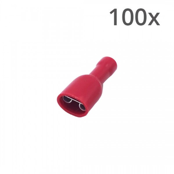 Vlaksteker Kabelschoen Female - 0.5-1.5mm² - 6.3x0.8mm - Geïsoleerd - 100 stuks