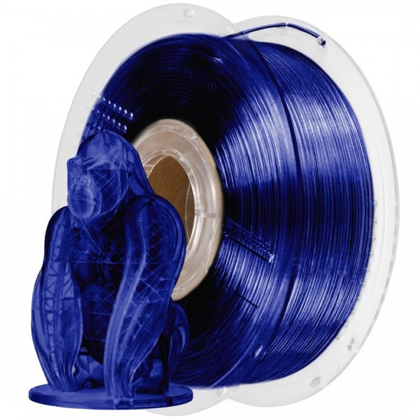 AzureFilm PETG Hyper Speed Filament 1.75mm - 1kg - Donkerblauw Transparant