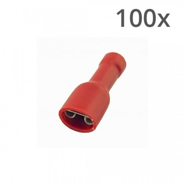 Vlaksteker Kabelschoen Female - 0.5-1.5mm² - 4.8x0.5mm - Geïsoleerd - 100 stuks
