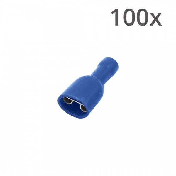 Vlaksteker Kabelschoen Female - 1.5-2.5mm² - 6.3x0.8mm - Geïsoleerd - 100 stuks