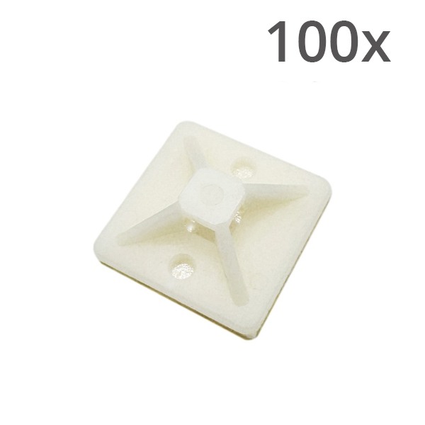 Goobay 17104 Self-adhesive Cable Holders for Cable Ties - 100 pieces