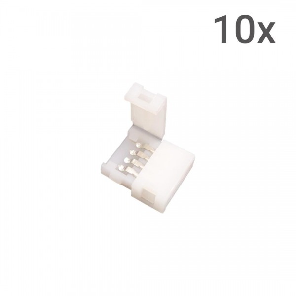 LED Strip Connector - 4p 10mm - Standard RGB-WS2813-WS2815 - 10 pieces