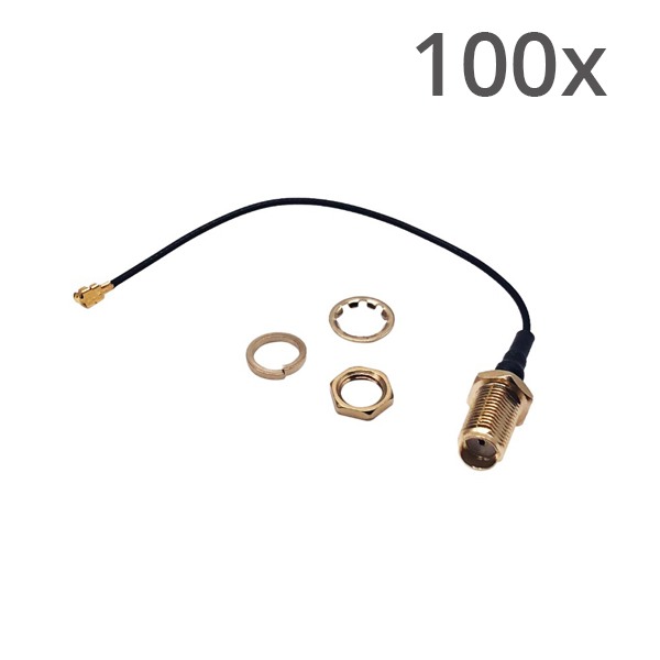 SMA Female to IPEX-uFL Female Cable - 10cm - 100 pieces