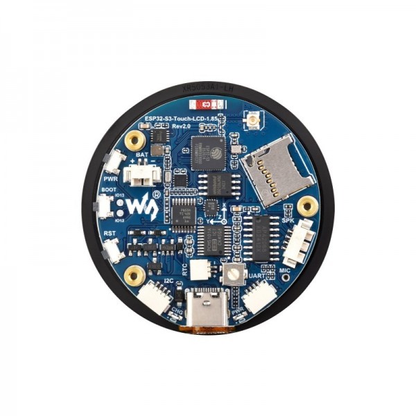 Waveshare ESP32-S3 met 1.85 inch Rond IPS Display met Touchscreen en IMU - met Speakers