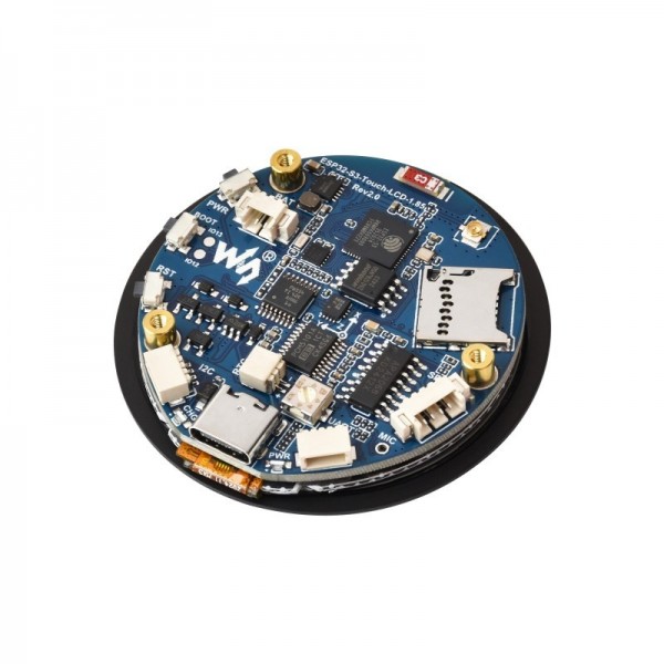 Waveshare ESP32-S3 met 1.85 inch Rond IPS Display met Touchscreen en IMU - met Speakers
