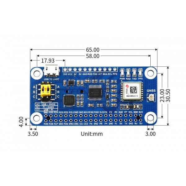 Waveshare MAX-M8Q GNSS HAT - voor Raspberry Pi