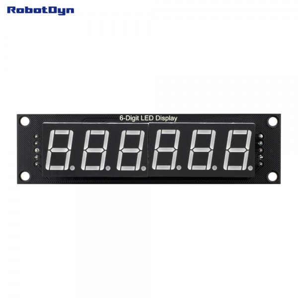 RobotDyn Segment Display Module - 6 Character - Decimal - Red - 74HC595