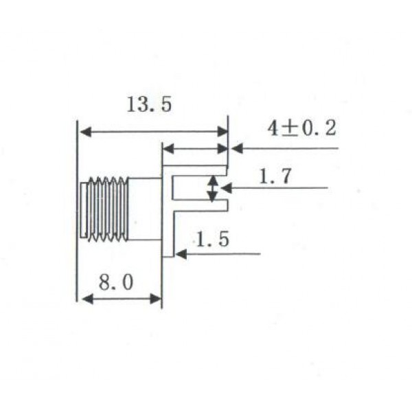 SMA PCB 1.6mm Connector - Female