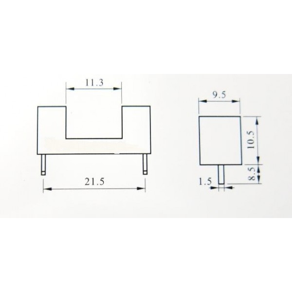 Zekeringhouder 5x20mm - 5A - Printplaat