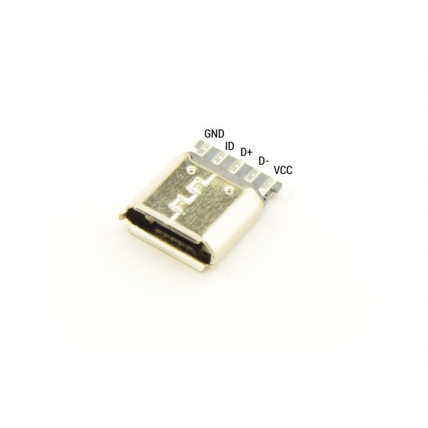 Micro USB Female Connector - Voor Draden