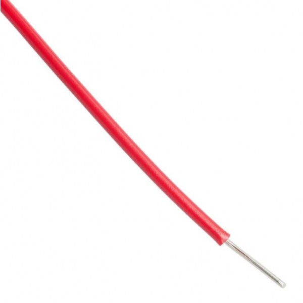 Alpha Wire - Single core - Solid - Ø1.5mm 0.33mm2 - Red - 1m