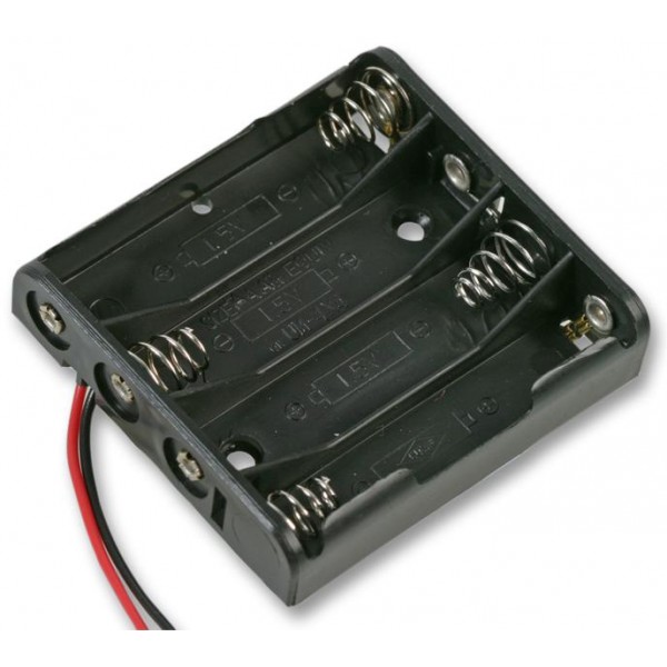 4x AAA Batterijhouder met Losse Draden