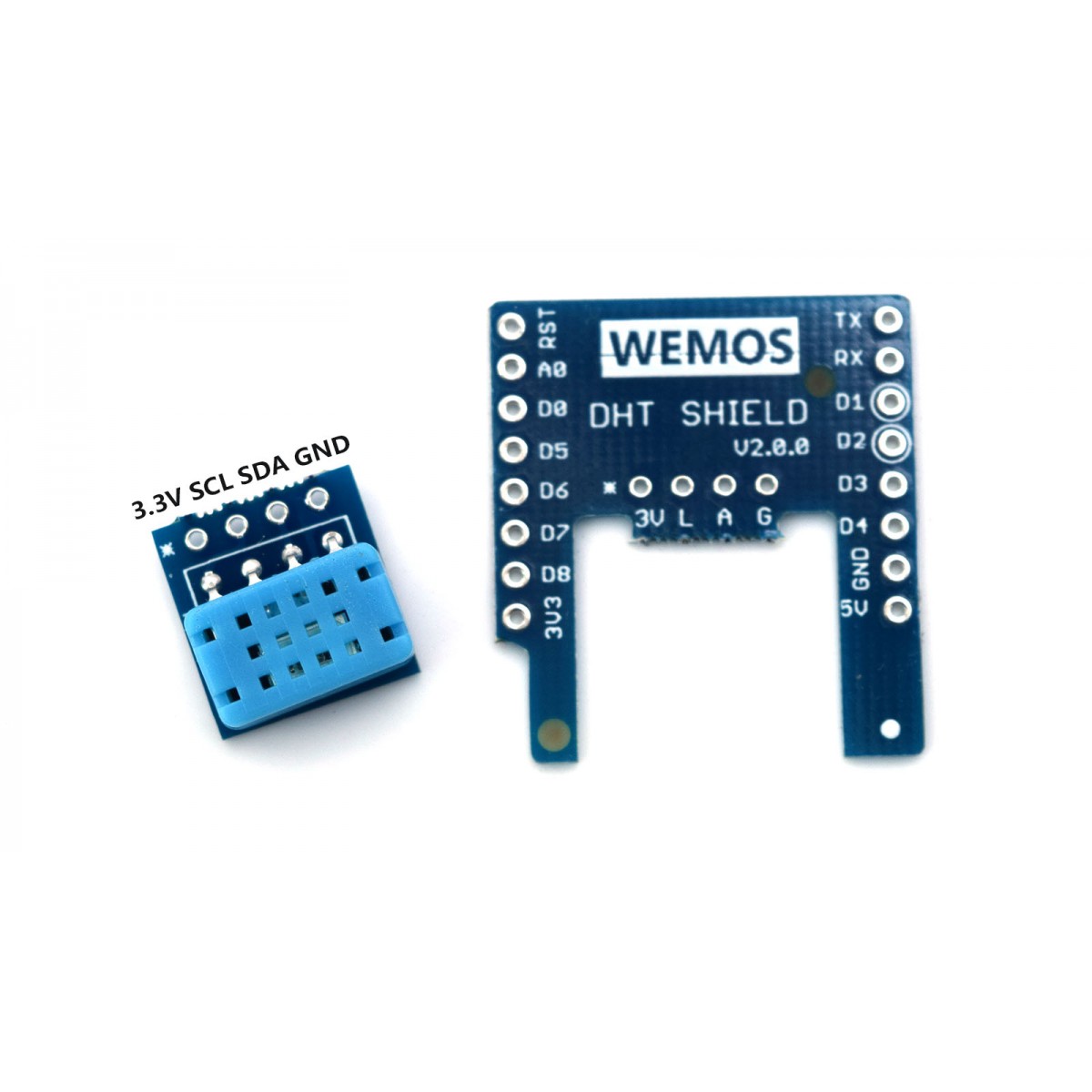 Temperature Humidity Sensor Shield Wemos DHT12 Temperature and Humidity Shield voor D1 Mini - WMD1MDHT12SHIELD