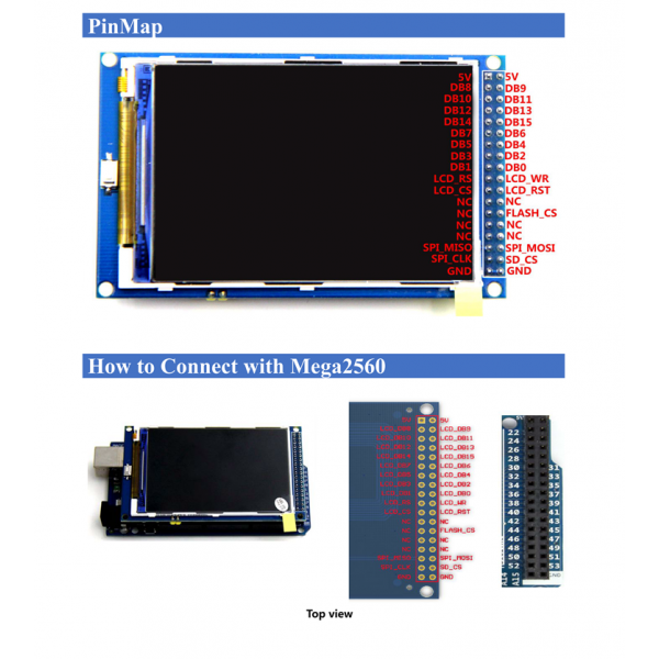 3.5 inch TFT Display 320*480 pixels - Mega-Due Compatible - ILI9486