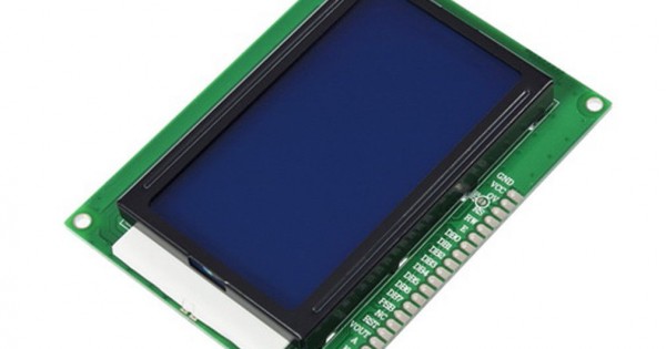 LCD Display 128*64 pixels with white pixels and blue backlight - 12864LCD