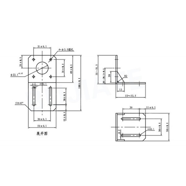 Bracket for Stepper Motor - 42mm - NEMA17 - 90 Degrees