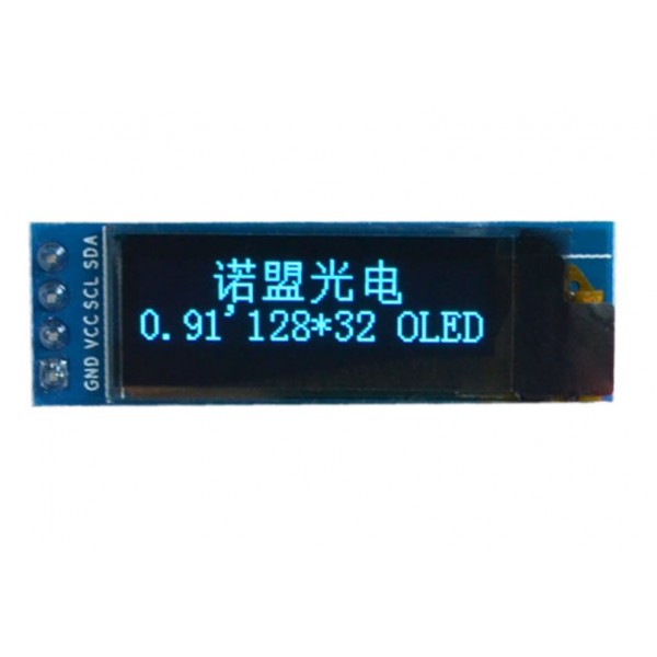 0.91 inch OLED Display 128*32 pixels Blue - I2C