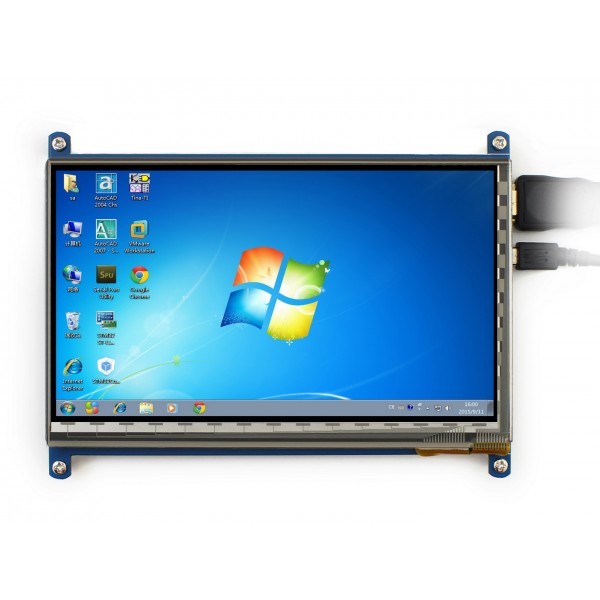 Waveshare 7 inch HDMI TFT-LCD (C) Display IPS 1024*600 pixels with Touchscreen and Case - Raspberry Pi Compatible