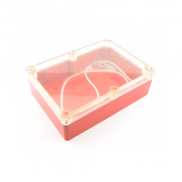 Kradex Enclosure 176x126x57mm - IP65 - Red - Transparent - Z74H