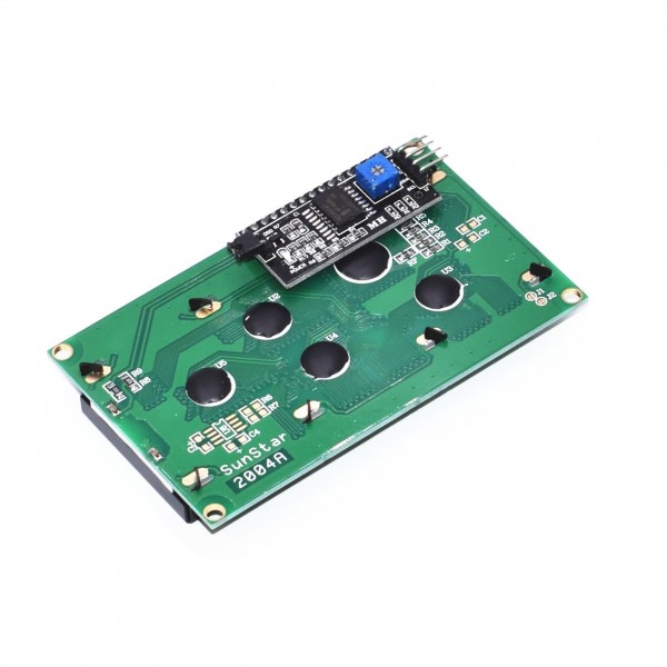 LCD Display 20*4 characters with white text and blue backlight - With I2C Backpack