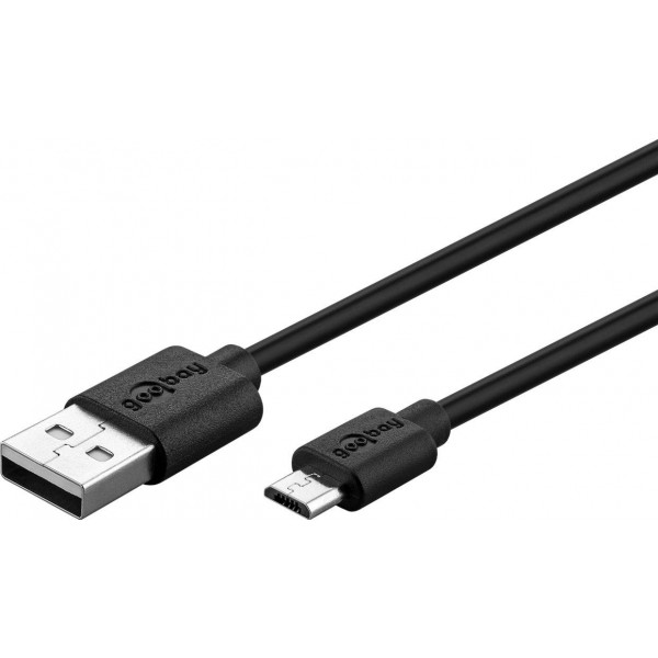 Goobay 72227 Micro USB USB-A Cable 2.0 - 1m - 2.5A - Black