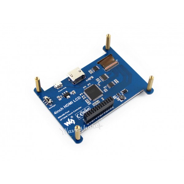 Waveshare 4 inch HDMI IPS-TFT-LCD Display IPS 800*480 pixels met Touchscreen - Raspberry Pi Compatible