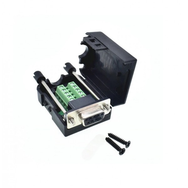 DB9 RS232 Connector Breakout Board with Enclosure - Female