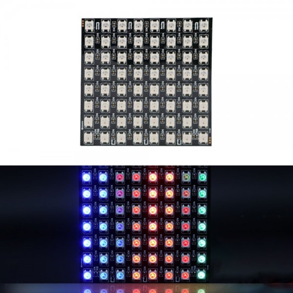 WorldSemi WS2812B Digitale 5050 RGB LED - Matrix 8x8 - Flexibel