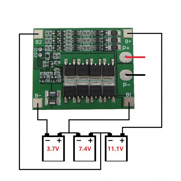 Li-ion/Li-Po Protection circuit (BMS) - 3S - with Balancing