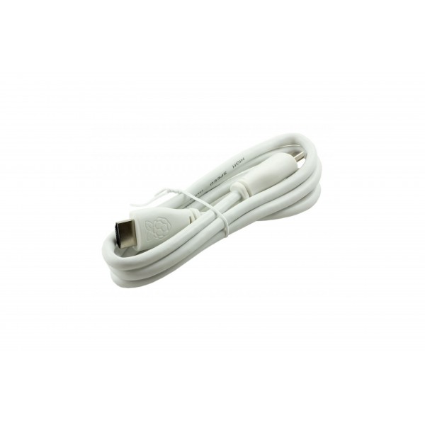 Raspberry Pi HDMI naar micro HDMI Officiële Kabel - Wit - 1m