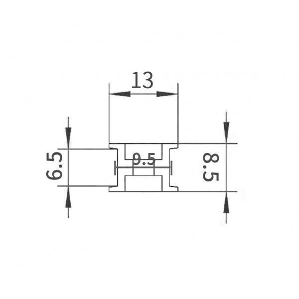 GT2-16 Pulley - Tandloos - 3mm as - Met Rollager