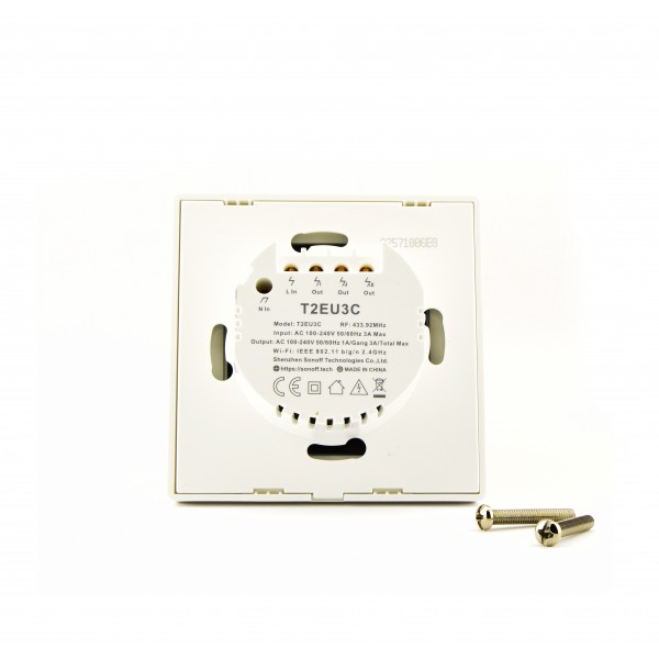 Sonoff T2 EU - 3 Schakelaar - Wi-Fi en 433MHz RF