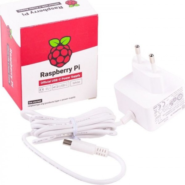 Raspberry Pi USB-C Power Supply - 5.1V 3A - White