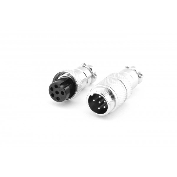 GX16-6 Connector Set - Kabel Extender - met Draaibevestiging