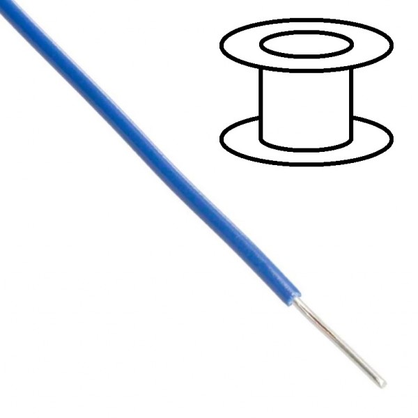 Alpha Wire - Single core - Solid - Ø1.5mm 0.33mm2 - Blue - 30m