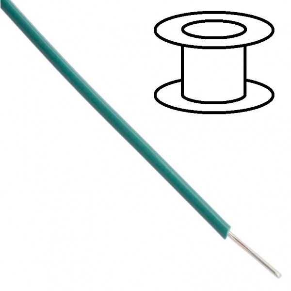 Alpha Wire - Single core - Solid - Ø1.5mm 0.33mm2 - Green - 30m
