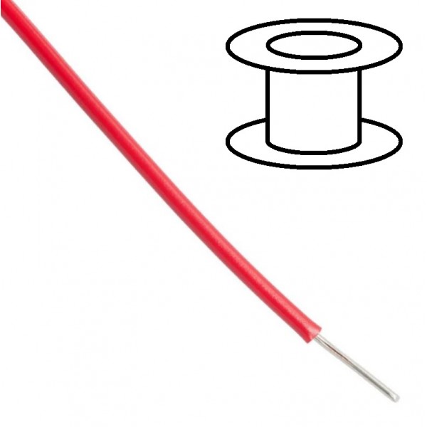 Alpha Wire Draad - Enkeladerig - Solide - Ø1.5mm 0.33mm2 - Rood - 30m