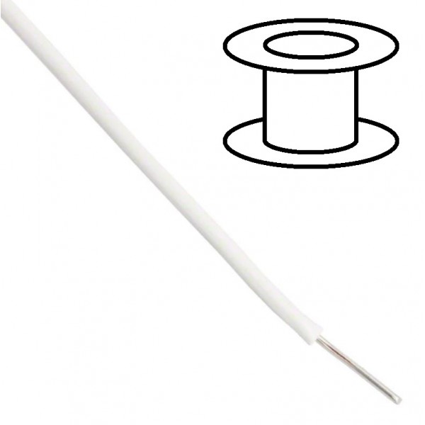 Alpha Wire - Single core - Solid - Ø1.5mm 0.33mm2 - White - 30m