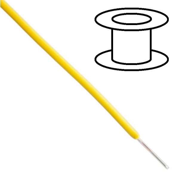Alpha Wire - Single core - Solid - Ø1.5mm 0.33mm2 - Yellow - 30m